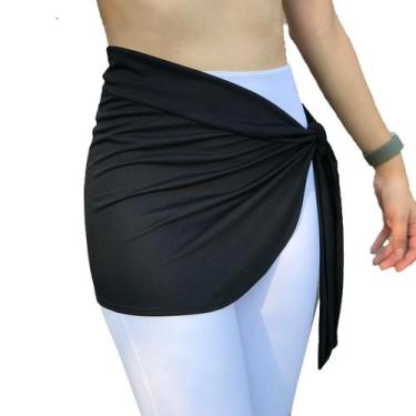 Imagem de Tapa Bumbum Saia Slin Fitness Praia Casual Preto - ElementFit, M 36-42