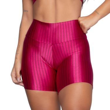 Imagem de Short Fitness Ikat New Zig 3D Bella Fiore Poliamida Cós Alto Academia Treino Moda Feminina-Feminino
