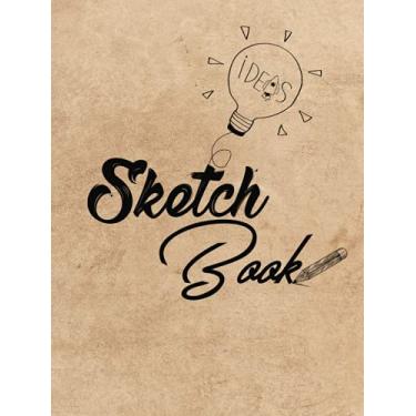 Imagem de Sketch Book: Large Hardcover Notebook Kraft for Drawing, Doodling or Sketching, Painting : 120 Pages White, 8.5" x 11". inches. like wooden ... magazine cover paperback for Kids & Adults