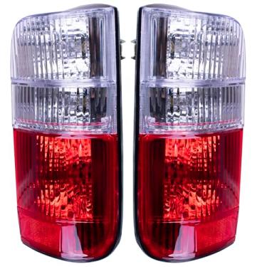 Imagem de Prefer Warehouse Conjunto de luz traseira traseira compatível com Toyota Hiace Van LH112 Série 100 1989-2004 Luz de sinalização de freio de cristal Par de luz de sinal do lado esquerdo do motorista