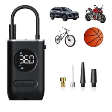 Imagem de Mini Compressor de Ar Portatil Recarregavél Digital USB Calibrador Pneu
