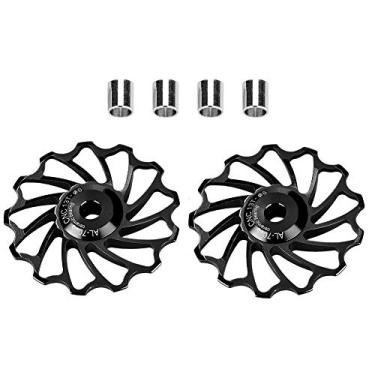 Imagem de MUNEFE Polia do desviador traseiro, polia da roda com rolamento cerâmico, rolo do desviador traseiro para bicicletas de estrada, bicicletas de montanha, BMX (13T)