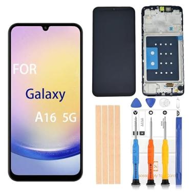 Imagem de Pishzeo Digitalizador LCD Amoled original de 6,7 polegadas para Samsung Galaxy A16 5G tela de substituição A166u A166m s166vl A166w A166P Touch Display, conjunto de digitalizador Full HD (com moldura