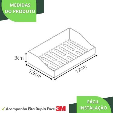 Imagem de Porta Sabonete Adesivo De Parede Banheiro Preto Df