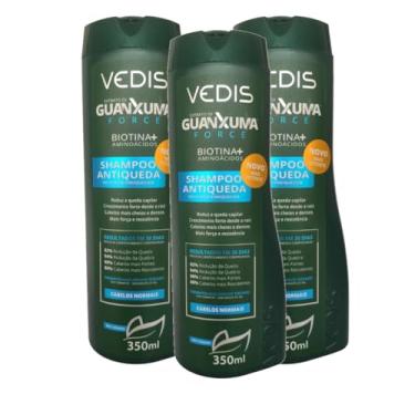 Imagem de Kit 3 Shampoo Guanxuma Antiqueda Force Cabelos Normais - Redução de Queda e Fios Mais Fortes