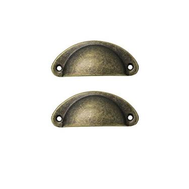 Imagem de Puxador de porta de armário em tom bronze, gaveta antiga para janela de casa cômoda armário armário de medicamentos, decoração vintage (2 peças)