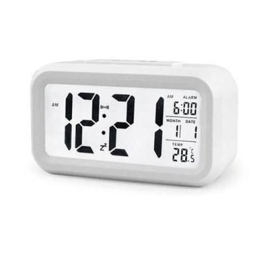 Imagem de Despertador LCD digital com termômetro de calendário - others, BRANCO