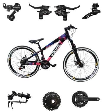 Imagem de Bicicleta Vikingx 24v Aro 26 Tuff 25 Aluminio Shimano Mtb Freeride Sus