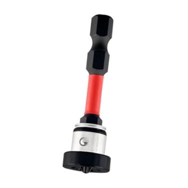 Imagem de IEUDNS Pontas de chave de fenda de posicionamento antiderrapantes para parafusos de madeira com haste sextavada para marcenaria e metalurgia, Vermelho