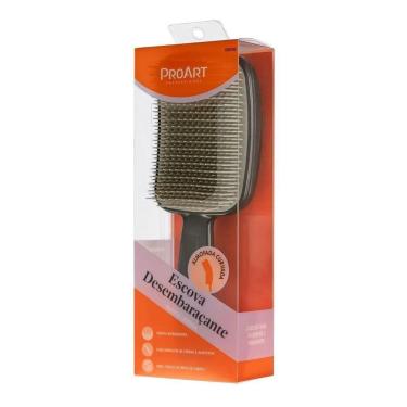 Imagem de Escova Desembaraçante Proart Desembaraço Gentil E Redução De Quebras Preta-cinza
