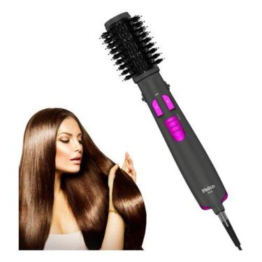 Imagem de Escova Secadora Alisadora Modeladora Rotativa Giratória Cabelo Íon Tou
