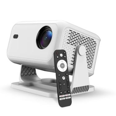 Imagem de Projetor inteligente Netflix oficialmente 4K com WiFi e Bluetooth, foco automático AI 800 ANSI 1080P, nativo, portátil, ambientes internos e externos, projetor de vídeo doméstico - branco