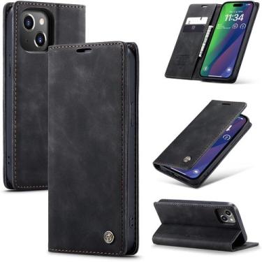 Imagem de Capa Capinha Couro Imã Carteira Para iPhone 15 Plus Pro Max - Danet, P