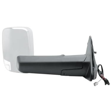 Imagem de Espelho de reboque de porta do lado direito do passageiro de substituição elétrico e vidro aquecido com BLIS (sensor de ponto cego), tampa traseira cromada, luz de seta, luz dobrável manual para RAM