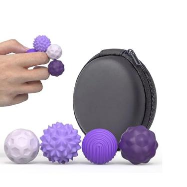 Imagem de Bolas Magnéticas Sensoriais Antiestresse, 4 Unidades, Silicone, para Alívio de Ansiedade e Relaxamento, Multicoloridas (Roxo)