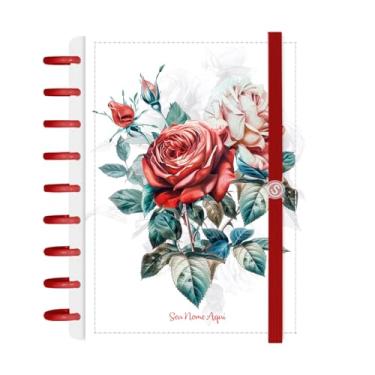 Imagem de Caderno De Disco Inteligente Personalizado Iscool M+ Floriografia Rosa Branco