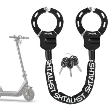Imagem de SHTALHST Trava de scooter elétrica antifurto, preta, trava de chave, resistente, segura, dissuasora, trava de bicicleta, scooters, Segway, NIU (logotipo)