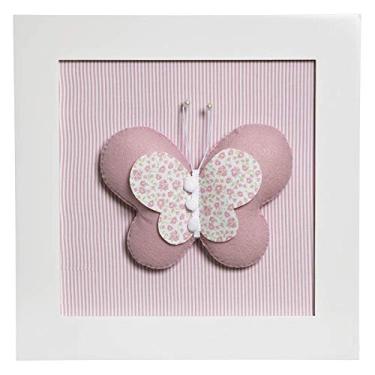 Imagem de Quadro Decorativo Borboleta, Quarto Bebê Infantil Menina, Potinho de Mel, Rosa