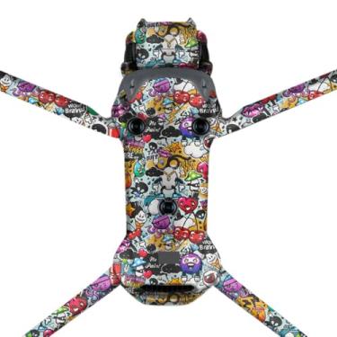 Imagem de Película antiarranhões Mavic 4 Pro Decalque Skins para DJI Mavic 4 Pro Premium Adesivo Capa Protetora Filme Fotográfico Equipamento de Vídeo Acessórios Decalques (Graffiti Branco)