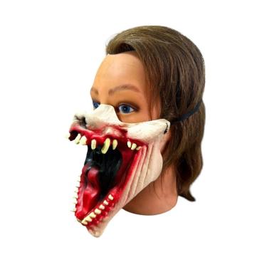 Imagem de Fantasia Meia Máscara Criatura C/Bocão Aberto Faminta Terror