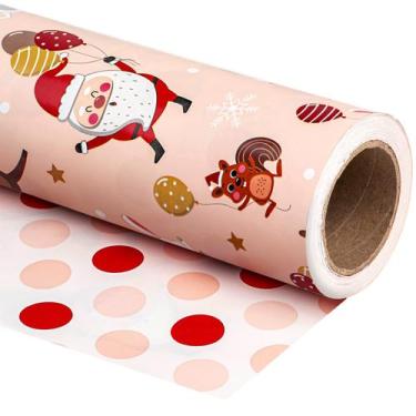 Imagem de Papel de embrulho de Natal WRAPAHOLIC reversível 43cm x 10m