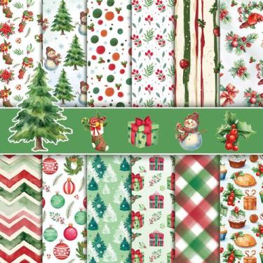 Imagem de Papel de recados de Natal de dupla face Konsait, 24 folhas, 30x30cm