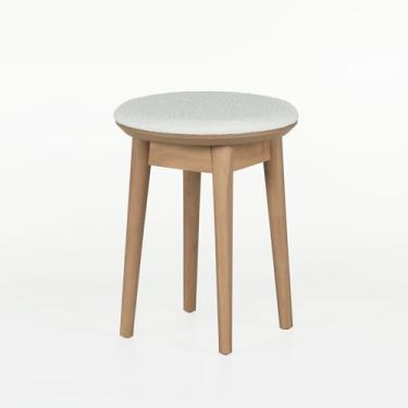 Imagem de Banqueta Liva Redonda 39 cm x 49 cm Boucle Branco