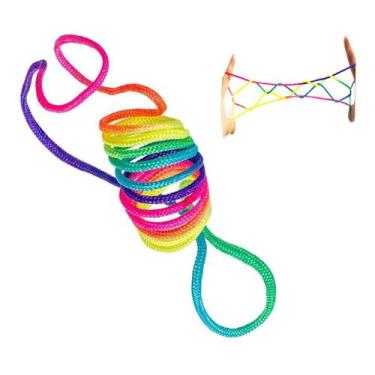 Imagem de Brinquedo de corda de mão Rainbow Finger Rope Trick 70 cm para criança