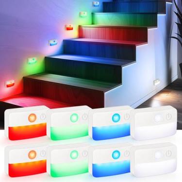 Imagem de Sensor de movimento Guankai, luzes de escada RGB, bateria sem fio