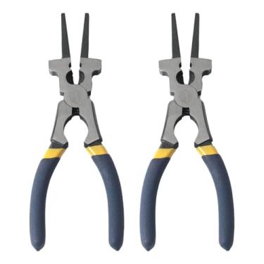 Imagem de Alicate de solda profissional de 20 cm, alicate MIG afiado para resistente à ferrugem, nariz longo com alça antiderrapante - durável e eficaz (2 peças)