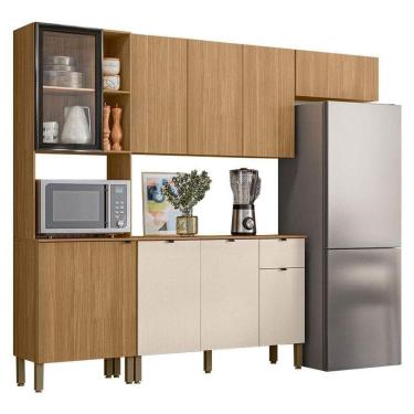 Imagem de Cozinha Compacta Plus Com Balcão Para Cozinha Freijó Freijó Soft - Kits Paraná