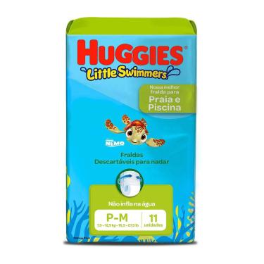 Imagem de Fralda Huggies Little Swimmers Tamanho P/M 11 Unidades Descartáveis