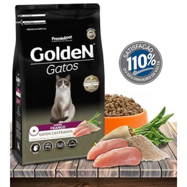 Imagem de Ração Seca PremieRPet Golden Frango para Gatos Adultos Castrados - 1Kg