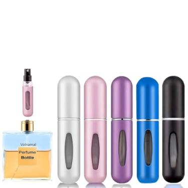 Imagem de Garrafa de viagem, mini perfume, recarregável, atomizador, pulverizador à prova de vazamento, refil de spray, fácil de recarregar, bolsa de mão vazia (subrosa, sub-prata, sub-azul, vermelho rosa, 8 ml