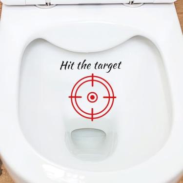 Imagem de TESWEY Adesivos de treinamento de banheiro de 15 unidades para meninos, alvos de vinil duráveis para xixi com sugestão visual para melhorar a mira e a limpeza do banheiro