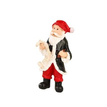 Imagem de Esquirla Estatueta de Papai Noel em Resina, Lembrancinha de Festa, Artesanato, Decoração de Natal, Figura para Estante, Mesa, Escritório, Infantil, Holding a Pen