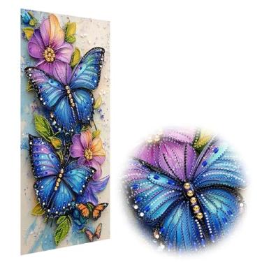 Imagem de Pavemlo Kits de arte de diamante grande de forma especial para adultos borboleta, kits de pintura de diamantes grandes, fotos de flores, broca faça você mesmo, ponto cruz, joias, arte, strass
