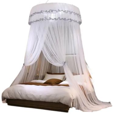 Imagem de Mosquiteiro Teto Casal Gigante com Abertura Lateral – Cama Box, Queen e Super King 14m – Proteção Total Contra Mosquitos e Insetos(BRANCO,PADRÃO BOX/QUEEN)