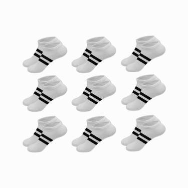 Imagem de Kit 20 Pares de Meias Cano Curto Algodão Branca M5 - QLC SPORT, Branco