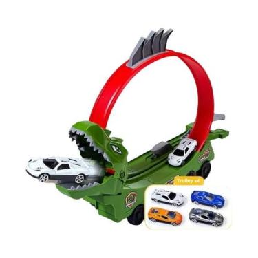 Imagem de Brinquedo Educativo De Dinossauro E Tubarão Com Pista De Carro Desliza
