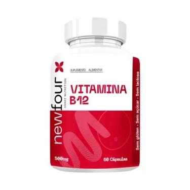 Imagem de Vitamina B12 500mg 60 cápsulas New Four Sem sabor Sabor:Sem sabor, Sem