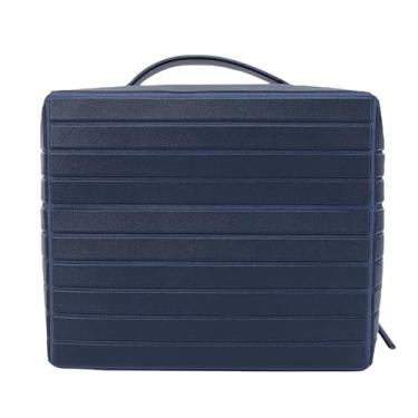 Imagem de Brrnoo Bolsa de Maquiagem Dobrável, Estojo de Cosméticos de Viagem Com Zíper de Grande Capacidade Com Compartimentos Dedicados, para Produtos de Higiene Pessoal, Maquiagem, Produtos para (Marrom)