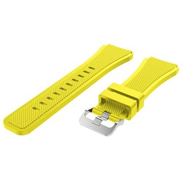 Imagem de FULNES 22 20mm Pulseira de silicone para Galaxy Watch 46 42mm Correias esportivas para Samsung Gear S3 Frontier/Classic Active 2 Para Huawei Watch GT2 (Cor: Amarelo, Tamanho: 20mm Universal)