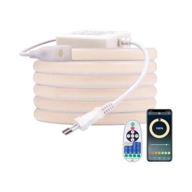 Imagem de Fita LED COB Inteligente WiFi 220V Regulável Bluetooth À Prova d'Água 