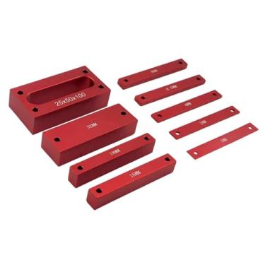 Imagem de harayaa Conjunto de Blocos de Ajuste de Altura com Acessórios em Liga de Alumínio Vermelho, Prático, Robusto e Versátil para Fresadora e Ferramenta para