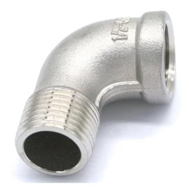 Imagem de 1/5.1 cm BSPP fêmea para BSPT rosca macho 304 aço inoxidável 90 graus conector cotovelo encaixe de tubulação água óleo ar 230 PSI