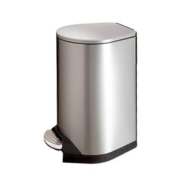 Imagem de Lndoor Lndoor Lixeira de aço inoxidável para cozinha doméstica com tampa grande capacidade criativa moda sala de estar grande pedal lata de lixo (C)
