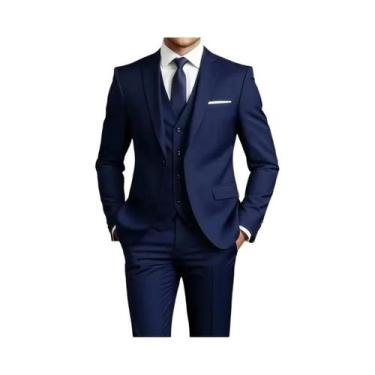 Imagem de Conjunto De Terno Slim Fit Preto Para Homens, Elegante Para Casamentos