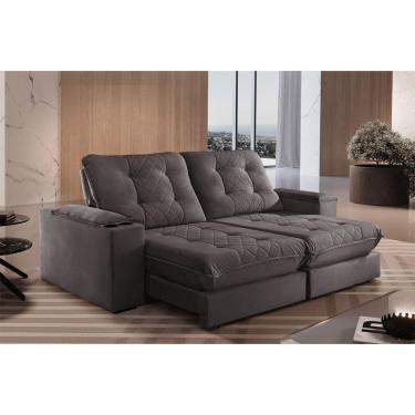 Imagem de Sofá Retrátil Botucatu 2,90m 05 Lugares Molas Ensacadas Txr Marrom