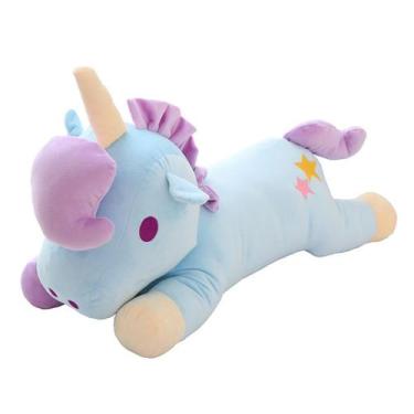 Imagem de Boneca de pelúcia Sky Blue Unicorn 28 cm em algodão e pelúcia - yiweis